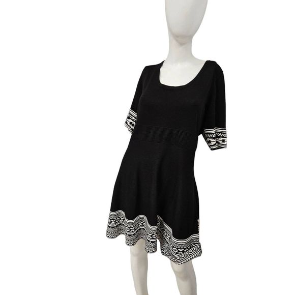 Nina Leonard Black and White Midi Dress - Picture 5 of 10